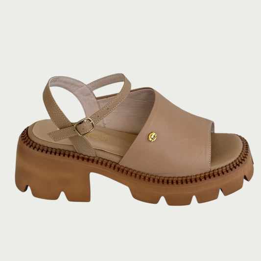 Sandalias en cuero capuchino Ref: P332ZCAP