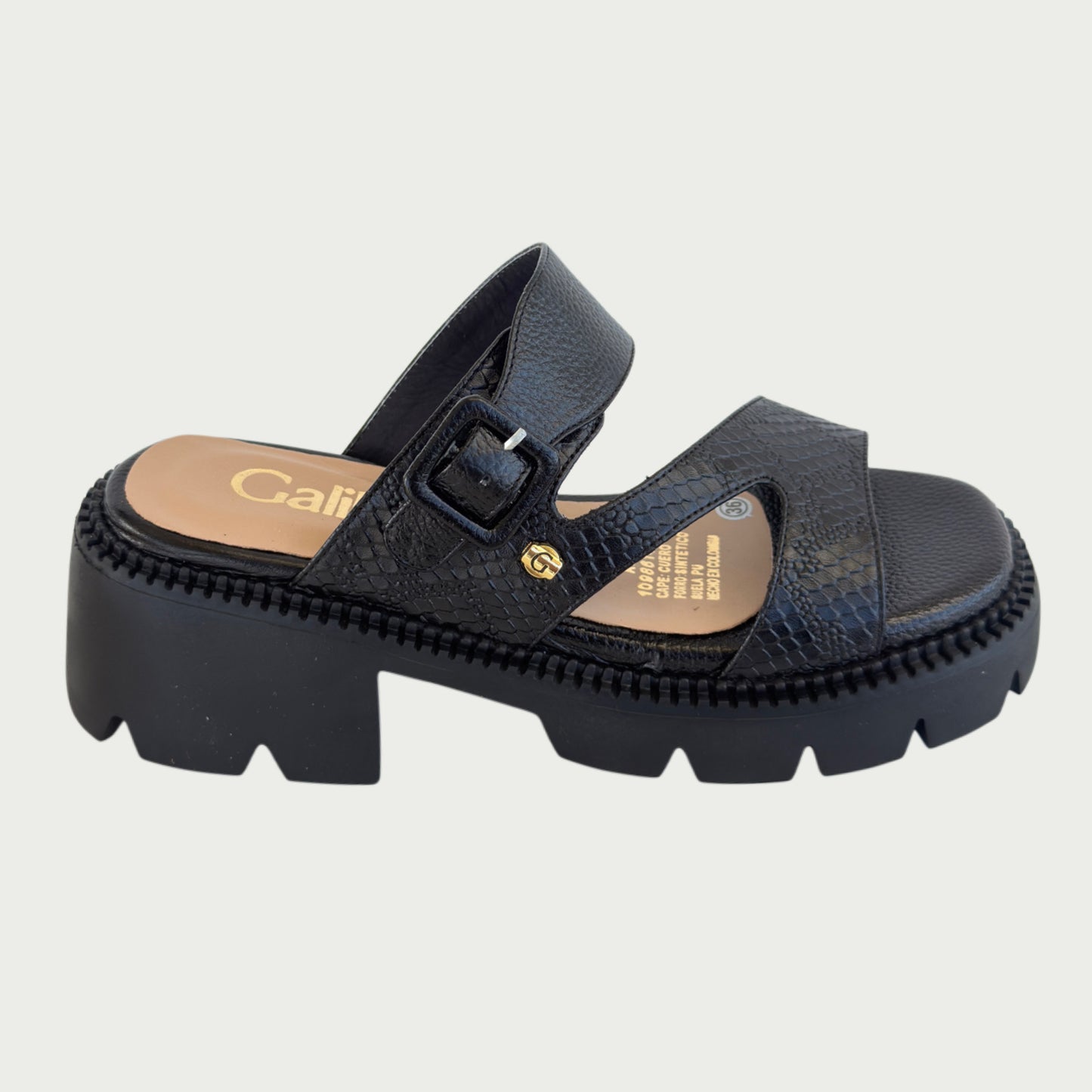 Sandalias en cuero negro Ref: P388ZPNG