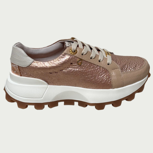 Tennis cuero taupe x oro rosa Rf SD68