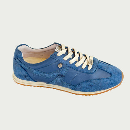 Tenis en cuero gamuzado azul Ref: B05ZPAZU