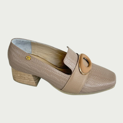 Zapatos en cuero x folia nude Ref: 825ZPTRI