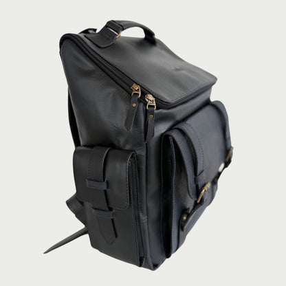 Morral en cuero envejecido negro Ref: R4019XP