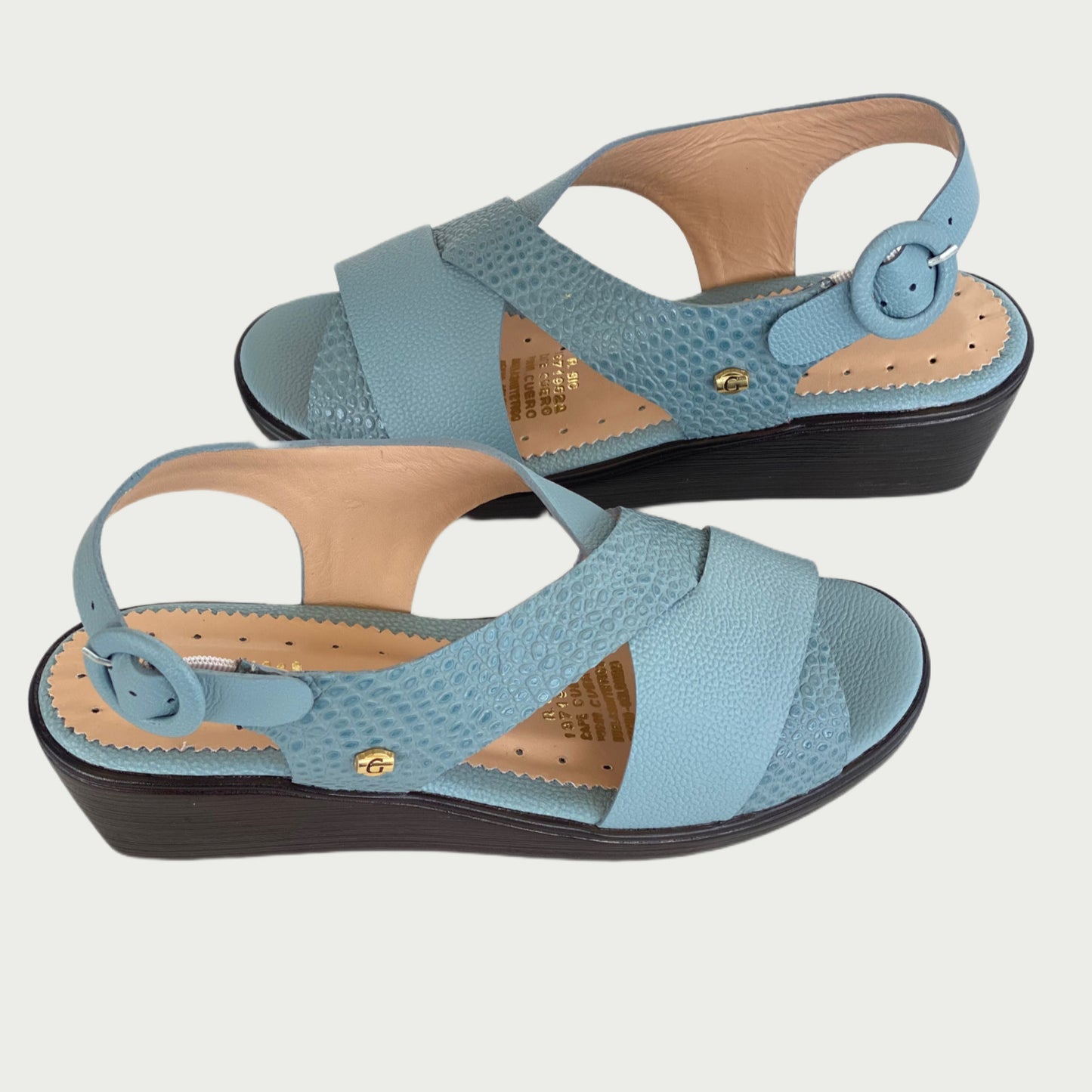 Sandalia en cuero azul Ref: 4129NPHO