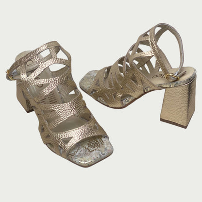 Sandalias en cuero dorado Ref: 5567MPOR5