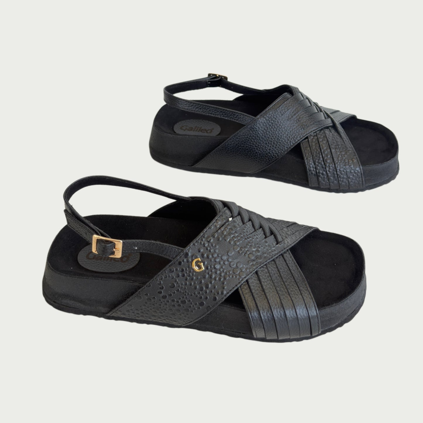 Sandalias en cuero negro Ref: CN11WPNG