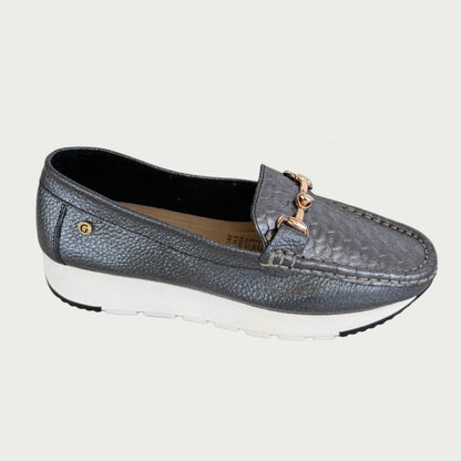 Mocasines en cuero caño fusil Ref: MOCASAFUS