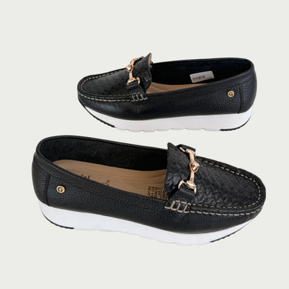 Mocasines en cuero negro Ref: MOCASAPNG