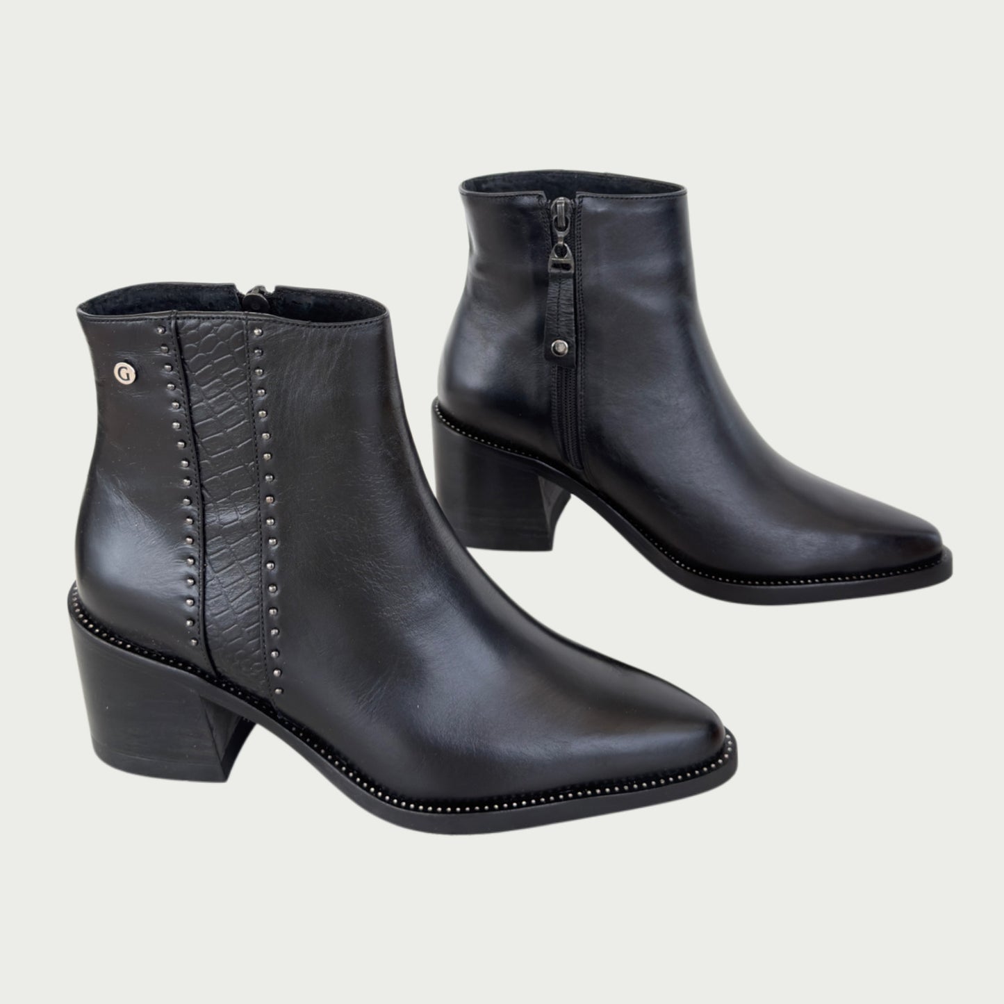 Botines en cuero negro Ref: 6653ZPNG