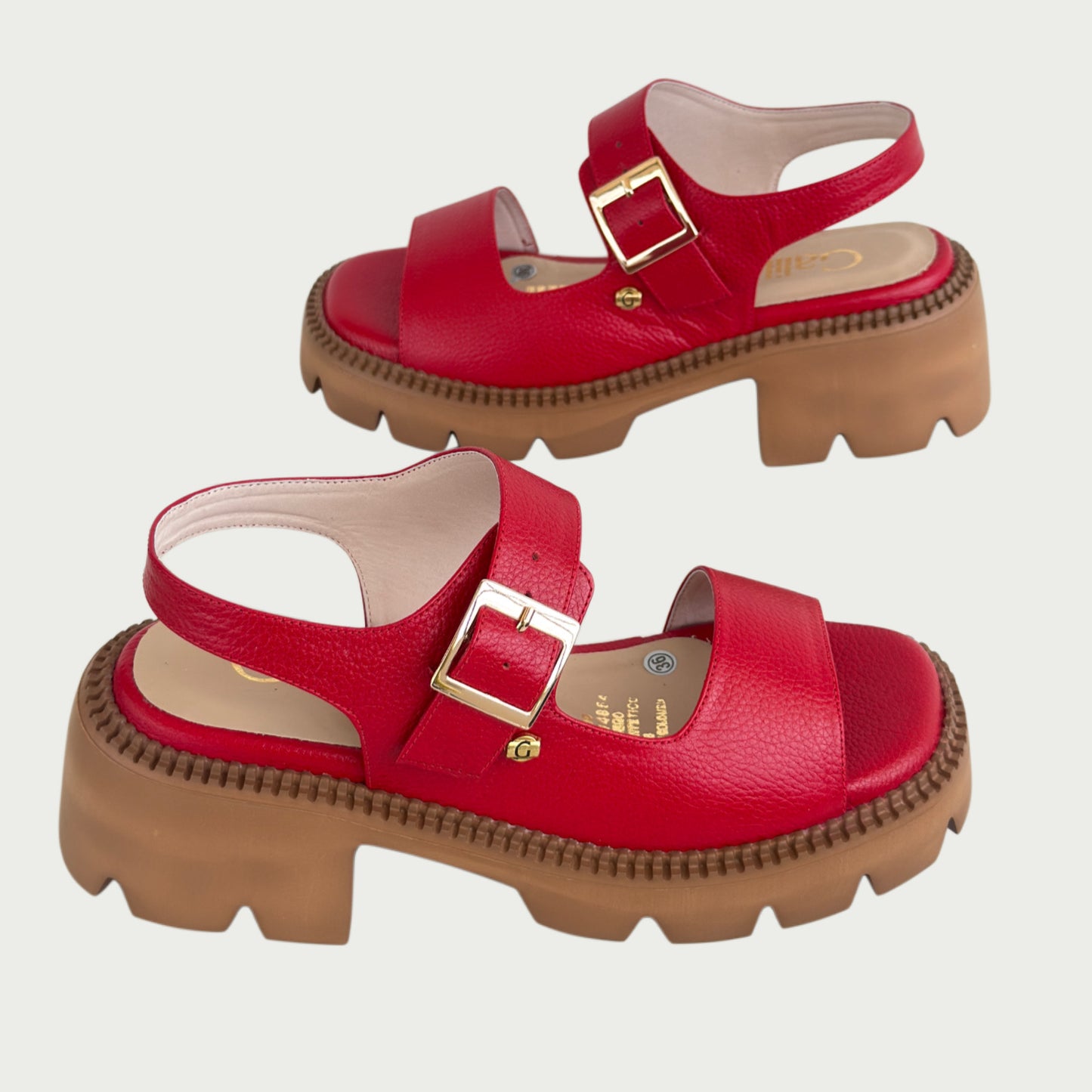 Sandalias en cuero rojo Ref: P662ZPRJ