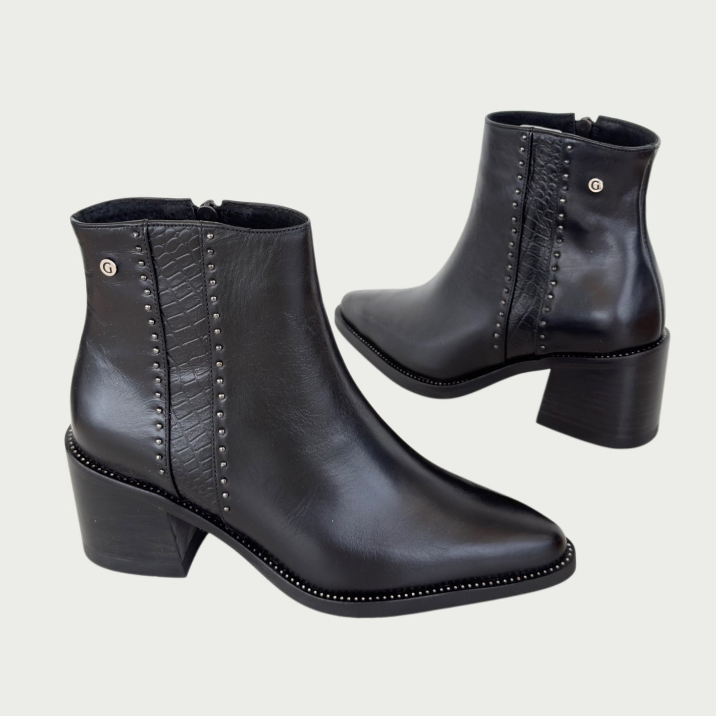 Botines en cuero negro Ref: 6653ZPNG