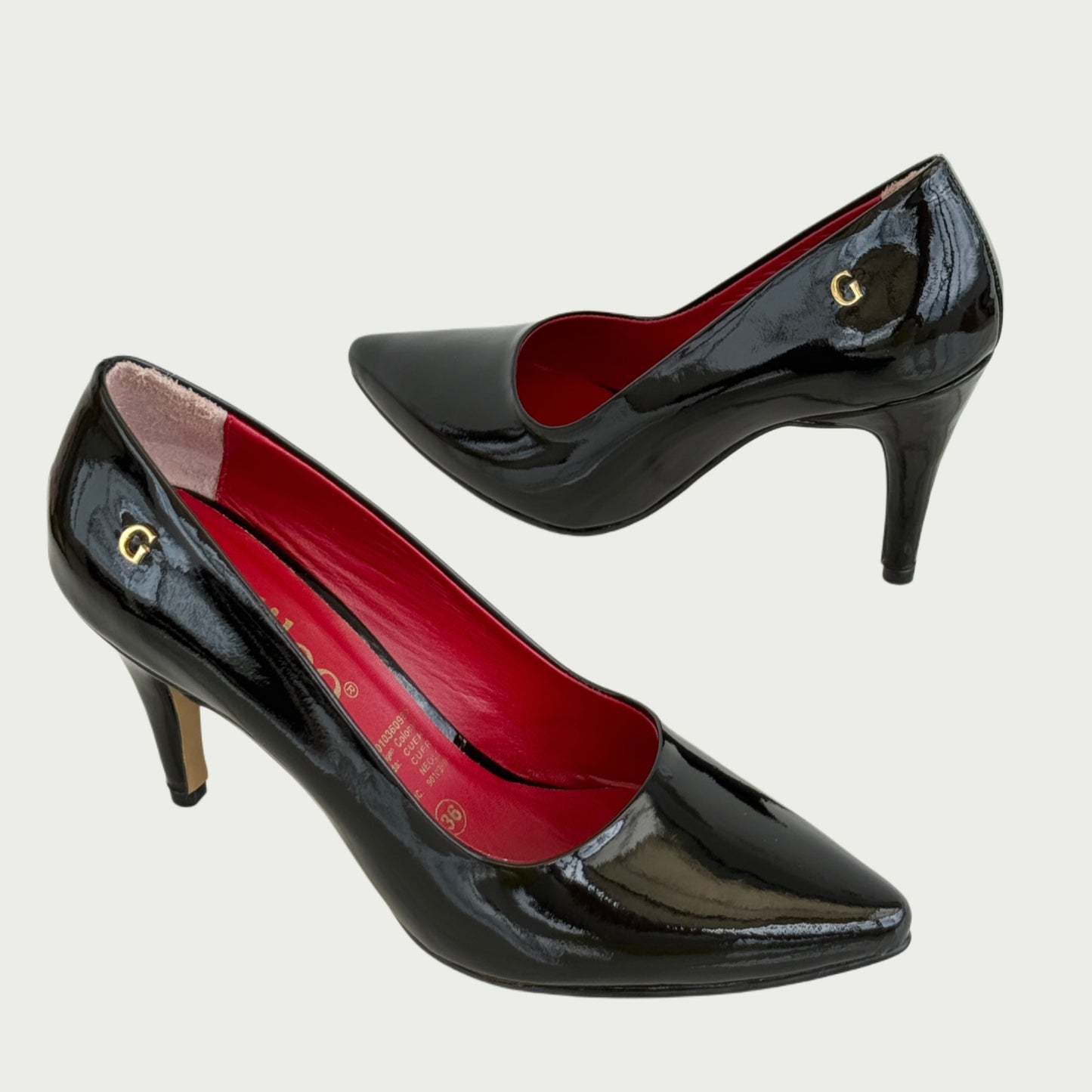 Stilettos en cuero charol negro Ref: 3400WPR