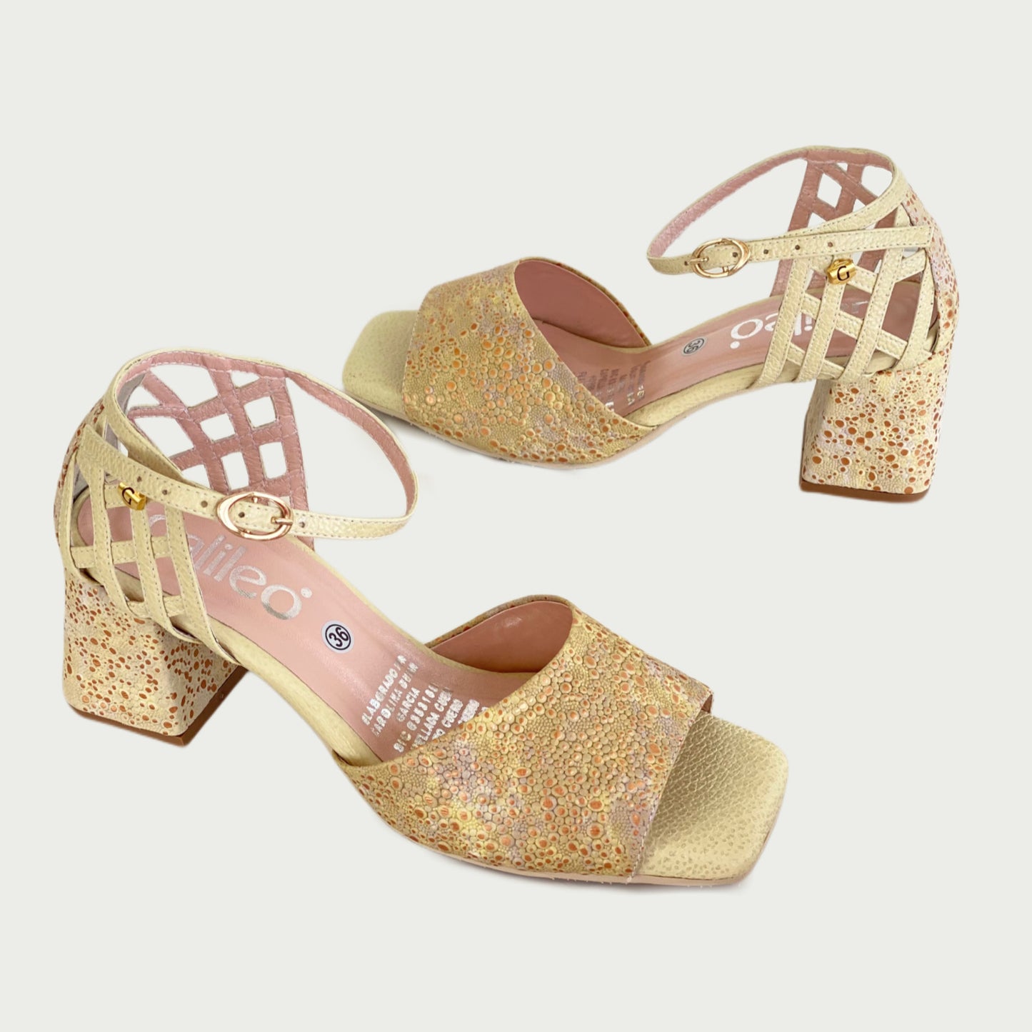 Sandalias en cuero folia amarillo ref: 6110NPAM5