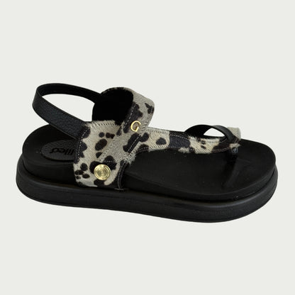 Sandalias en cuero animal print x pelo Ref: CN16WVAN