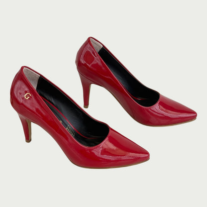 Stilettos en cuero charol rojo cinta Ref: 3400WPR