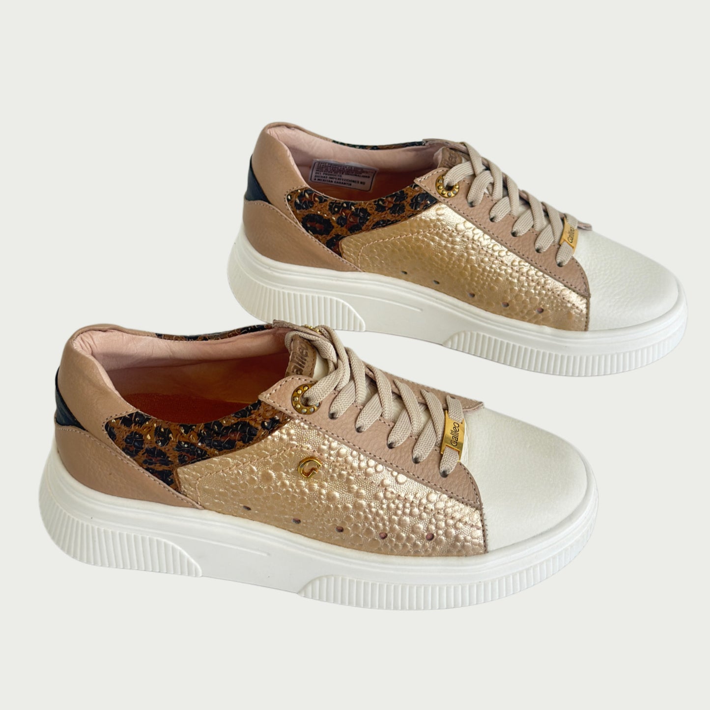 Tenis en cuero folia oro Ref: SV15MPBOS4