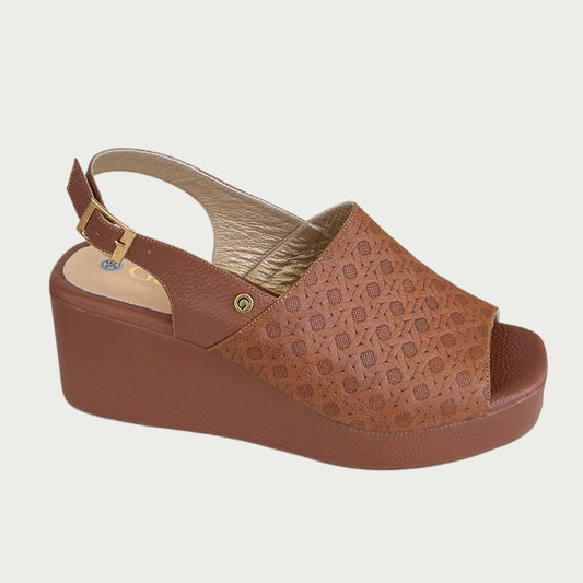 Sandalias en cuero canela Ref: 4073XP