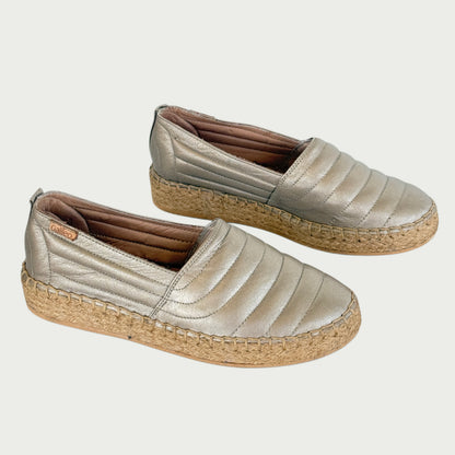 Espadrilas en cuero metal oro Ref: 4412ZP