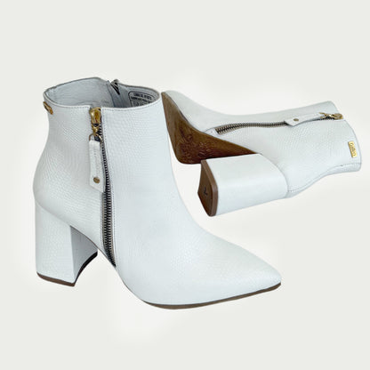 Botin en cuero blanco Ref:6398ZPBL4