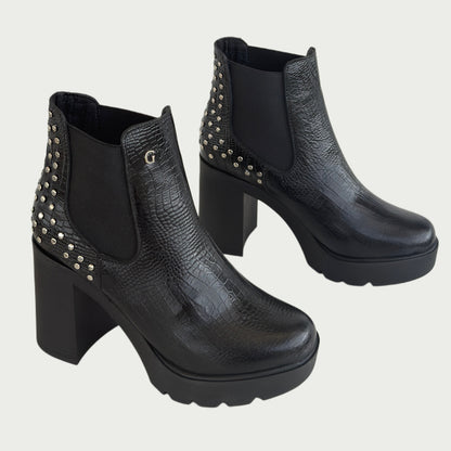 Botines en cuero negro Ref: 1471XPNG5