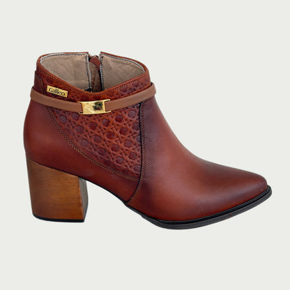 Botines en cuero miel Ref: BELMAWPCO4