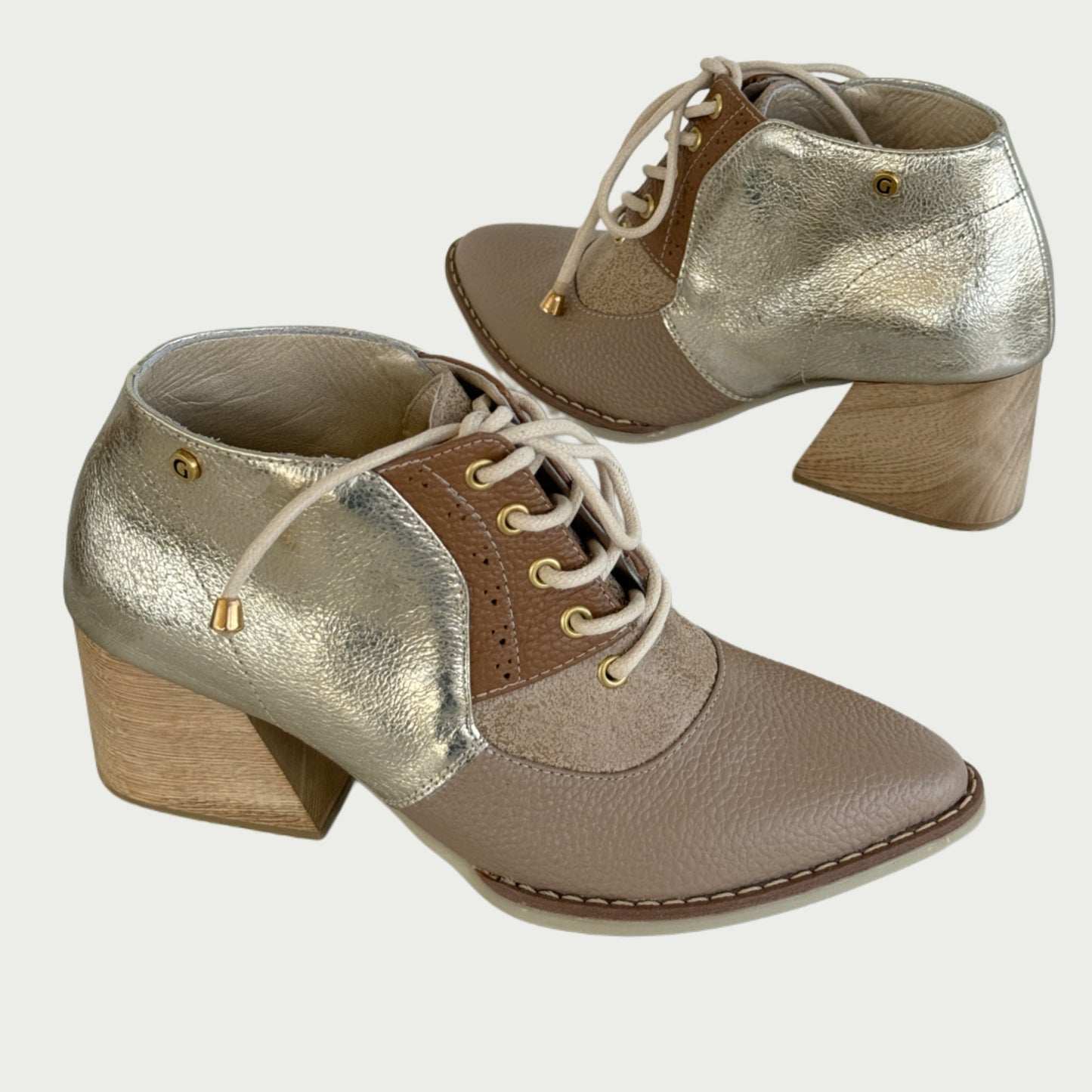 Bolichero en cuero glitter oro x carnaza Ref: B40XP