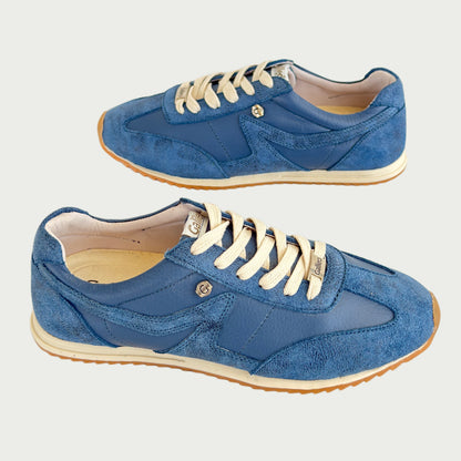 Tenis en cuero gamuzado azul Ref: B05ZPAZU
