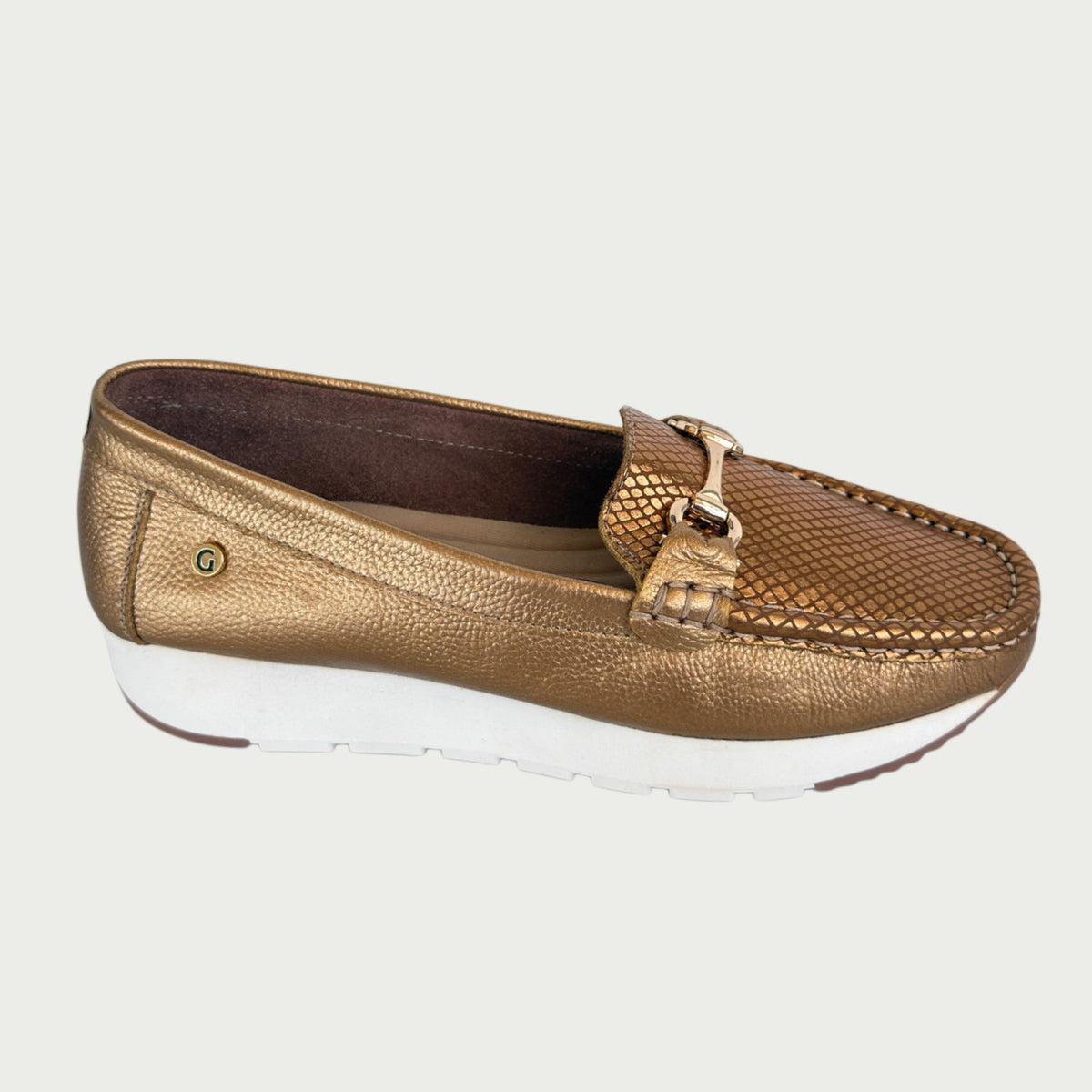 Mocasines en cuero bronce Ref: MOCASAPBR