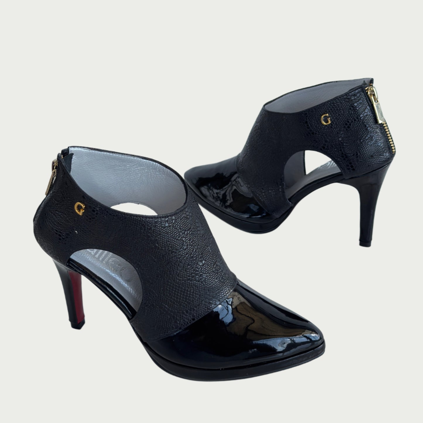 Botín en cuero negro x folia Ref: 4009WPNG