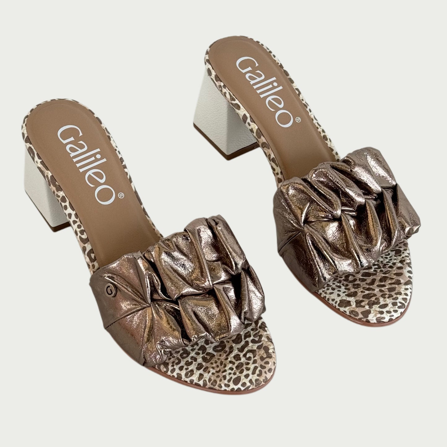 Sandalias en cuero bronce x animal print Ref: 6227MPLU