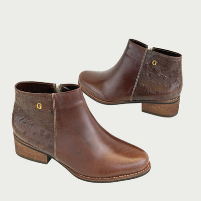 Botines en cuero cafe Ref: 819XPMA