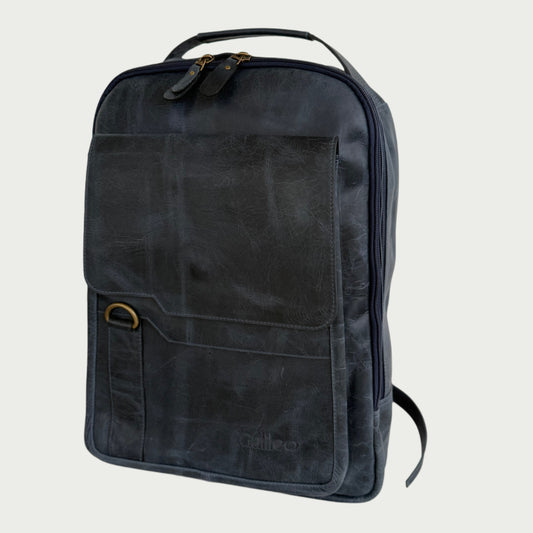 Morral en cuero vintage azul Ref: MO100