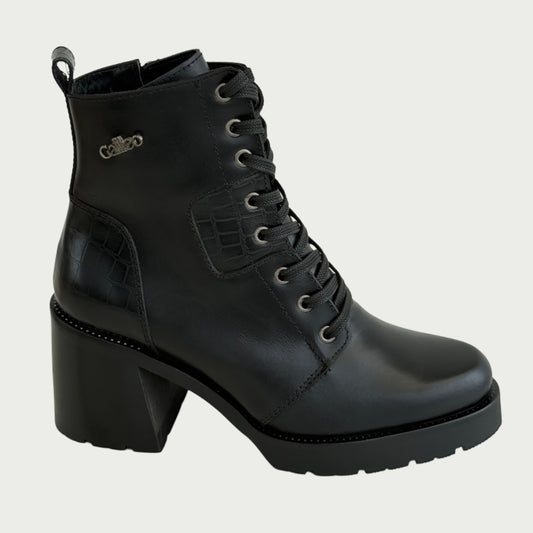 Botines en cuero negro Ref: 6216