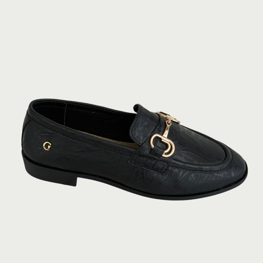 Mocasines en cuero negro Ref: ZARA