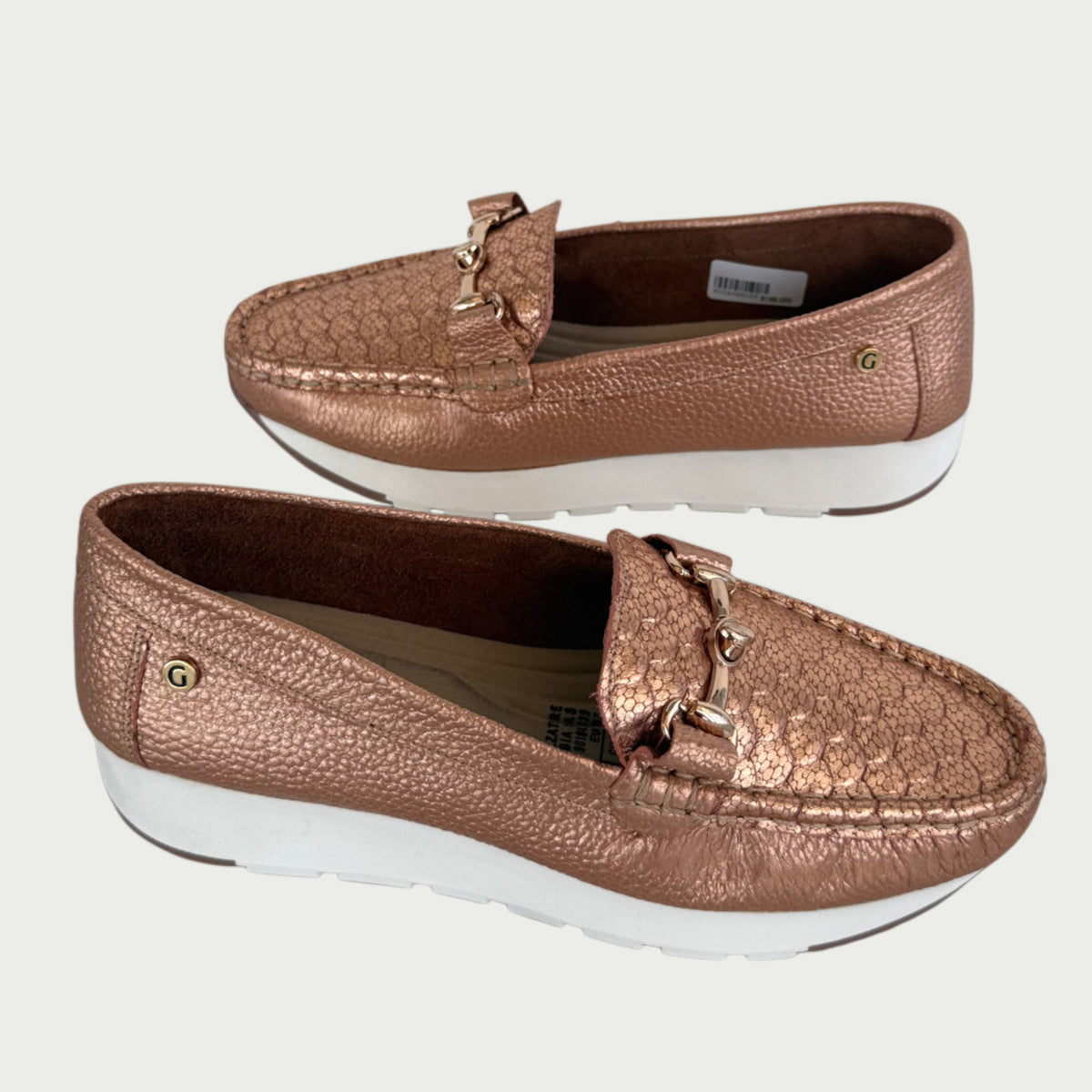 Mocasines en cvuero oro rosa Ref: MOCASAROS