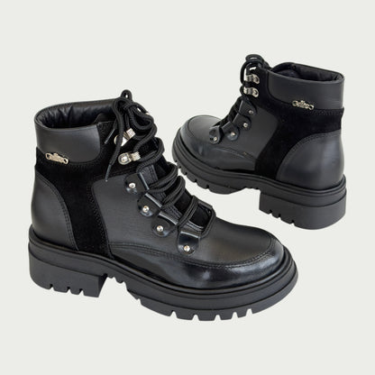Botas en cuero negro x gamuza Ref: NOEMIZNG