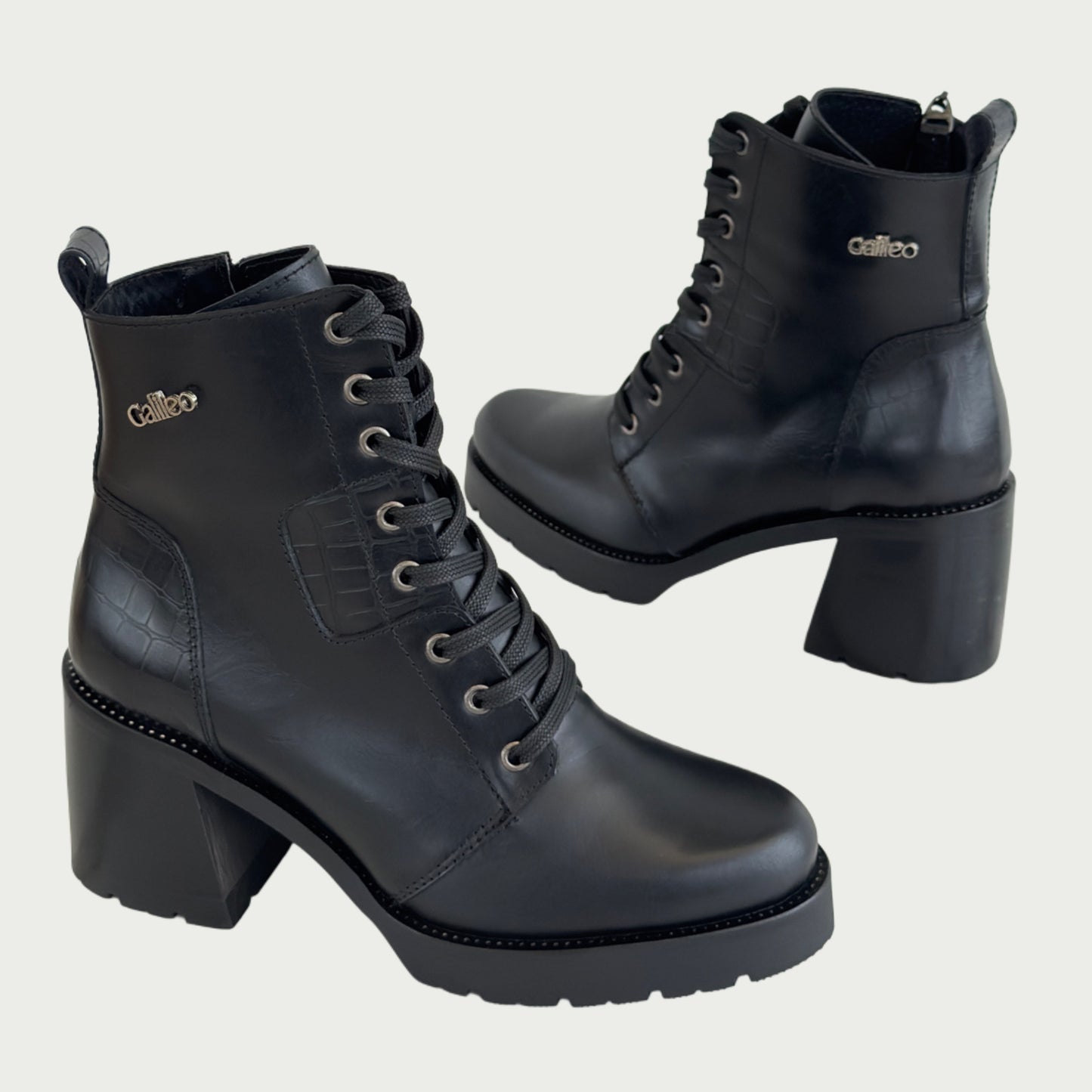 Botines en cuero negro Ref: 6216