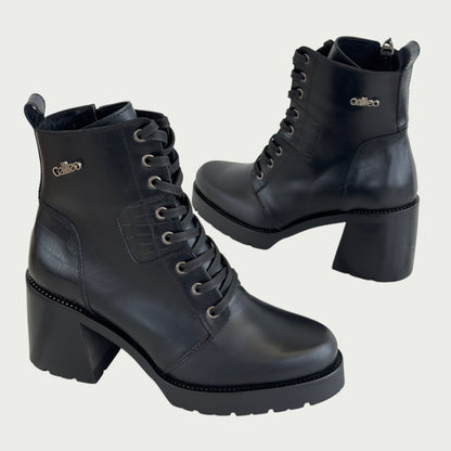Botines en cuero negro Ref: 6216