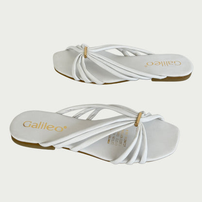 Sandalias en cuero blanco 7822NYB35