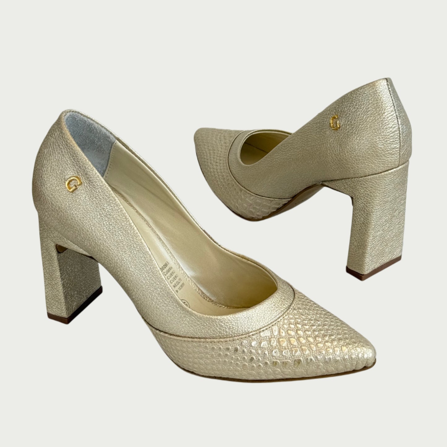 Zapatos en cuero folia x oro Ref: 5756WPOR