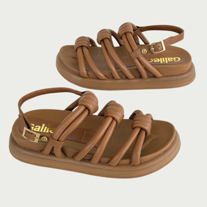 Sandalias en cuero miel Ref: 1061WP