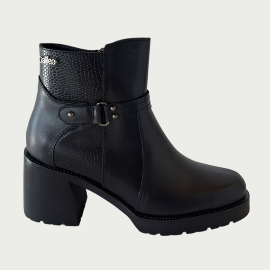Botines en cuero negro Ref: 6299