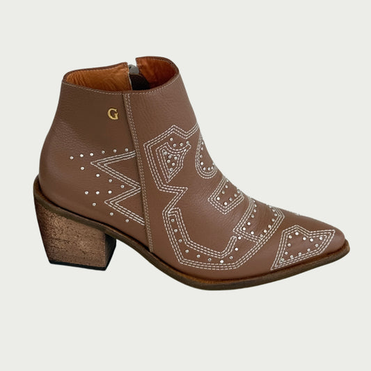 Botines en cuero miel x taches Ref: 1691XP