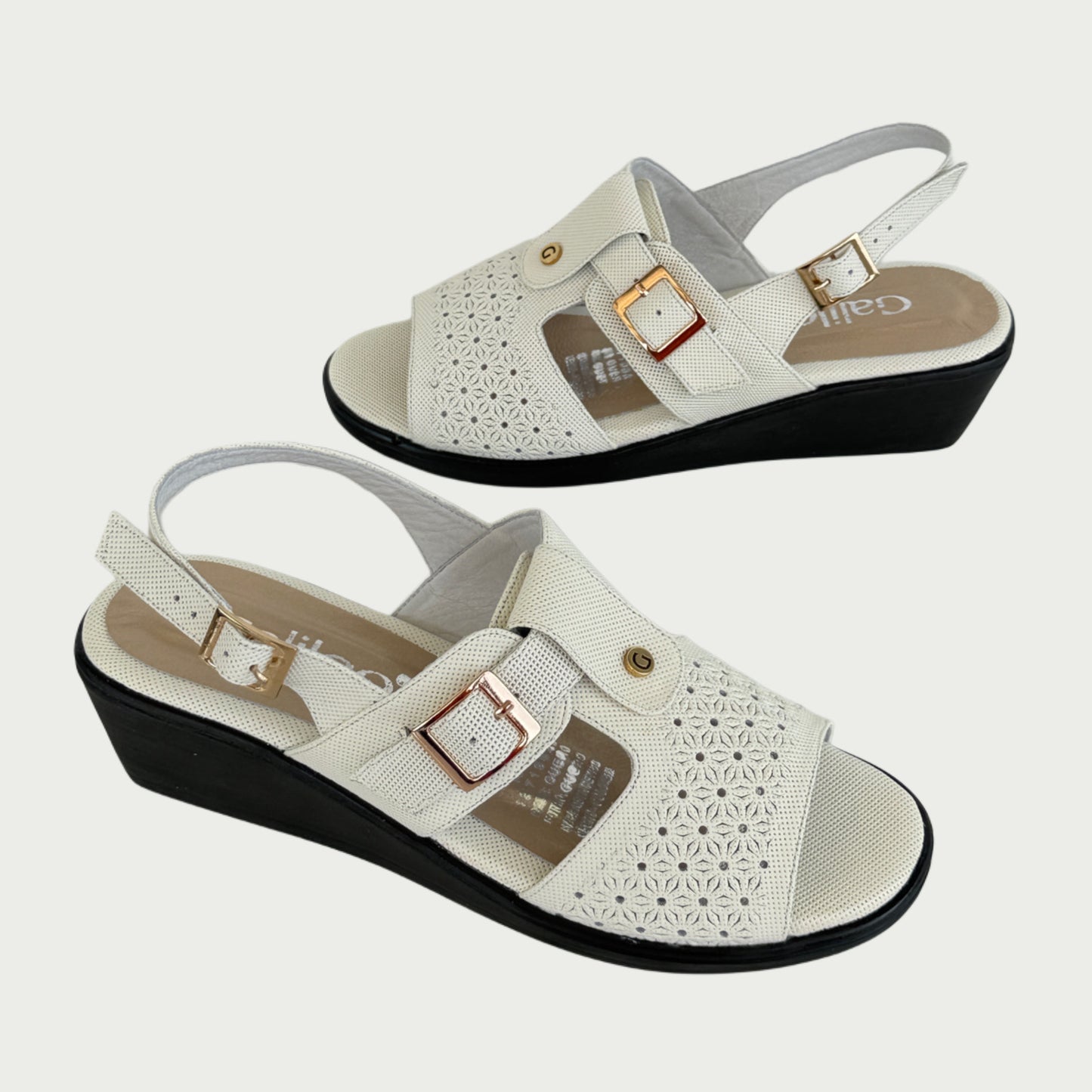 Sandalias en cuero talco Ref: 4163XPTA6