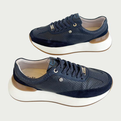 Tenis en cuero azul Ref: SD125