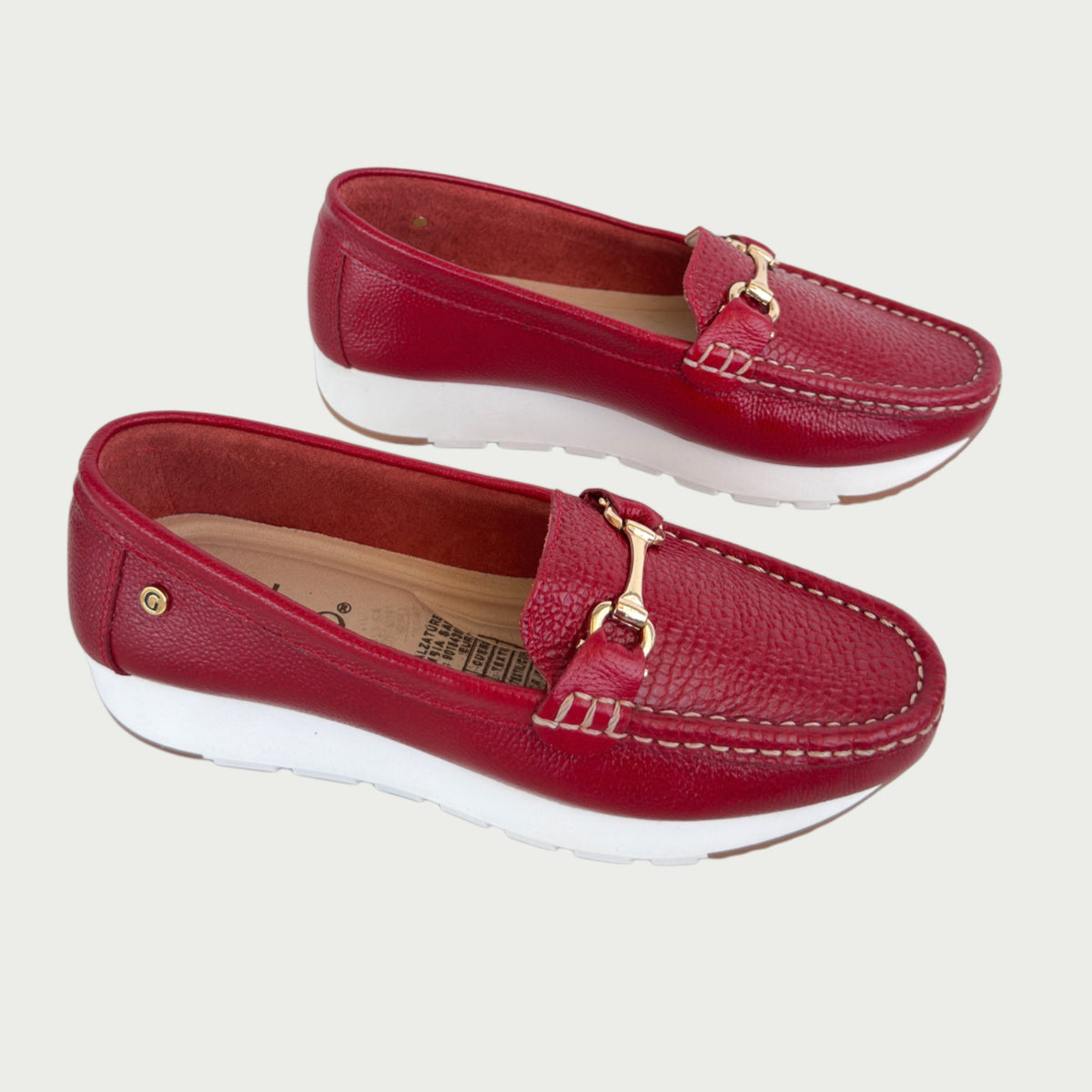 Mocasines en cuero rojo Ref: MOCASAP