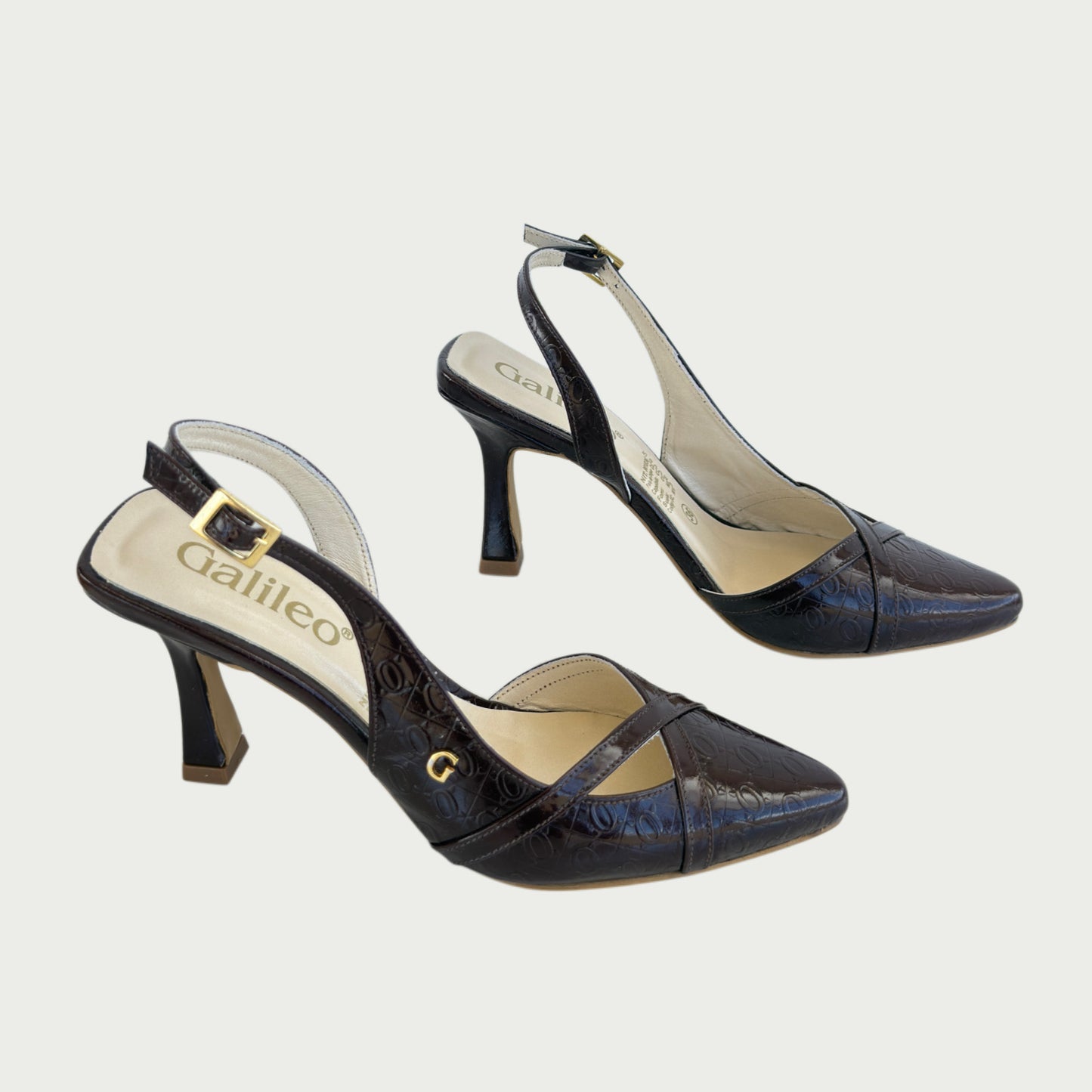 Stilettos en cuero oasis charol café Ref: 7004ZPCF