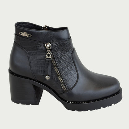Botines en cuero negro Ref: 6518WPNG