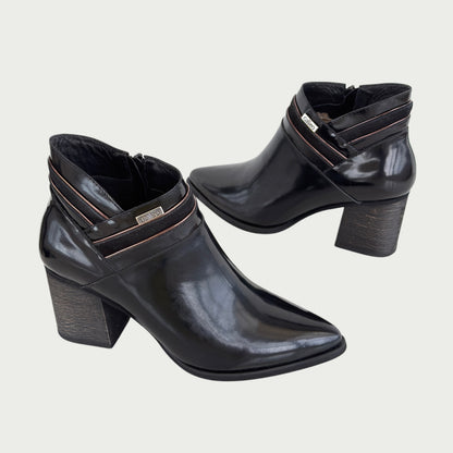Botines en cuero charol negro Ref: HAUDRXPN