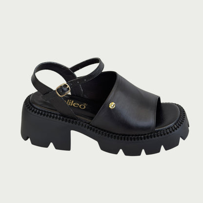 Sandalias en cuero negro Ref: P332ZPNG