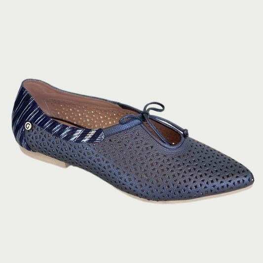Baletas en cuero azul Ref : 3495NYZ